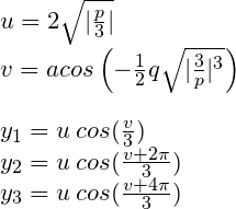 Obliczenie pierwiastka równania metodą Cardano dla ujemnego wyróżnika